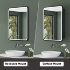 Armoire de toilette à LED avec miroir – Encastrable ou murale, anti-buée, intensité réglable, 3 modes d'éclairage