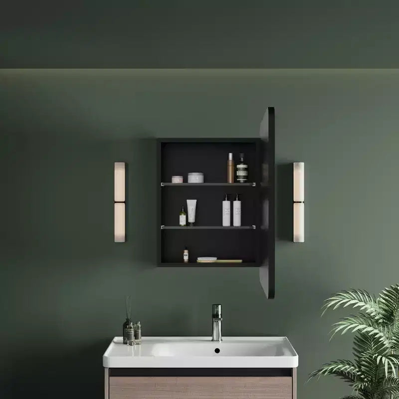 Armoire de toilette à LED avec miroir – Encastrable ou murale, anti-buée, intensité réglable, 3 modes d'éclairage