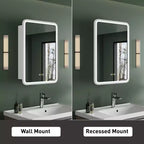 Armoire de toilette à LED avec miroir – Encastrable ou murale, anti-buée, intensité réglable, 3 modes d'éclairage