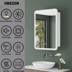 Armoire de toilette à LED avec miroir – Encastrable ou murale, anti-buée, intensité réglable, 3 modes d'éclairage