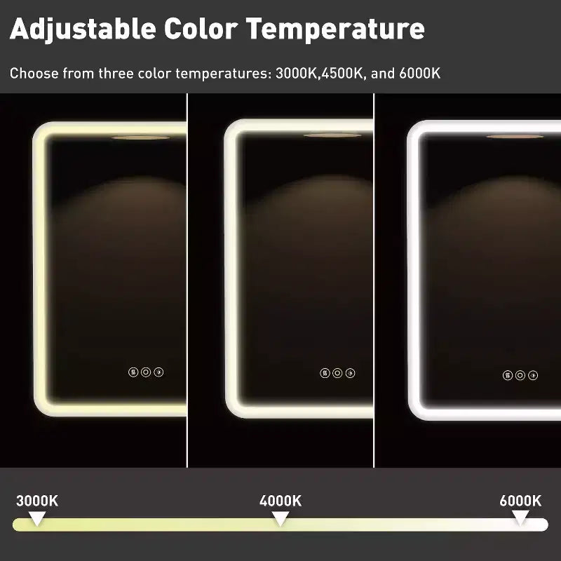 Armoire de toilette à LED avec miroir – Encastrable ou murale, anti-buée, intensité réglable, 3 modes d'éclairage