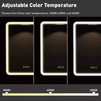 Armoire de toilette à LED avec miroir – Encastrable ou murale, anti-buée, intensité réglable, 3 modes d'éclairage