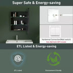 Armoire de toilette à LED avec miroir – Encastrable ou murale, anti-buée, intensité réglable, 3 modes d'éclairage