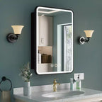 Armoire de toilette à LED avec miroir – Encastrable ou murale, anti-buée, intensité réglable, 3 modes d'éclairage