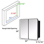 Armoire de toilette à LED avec miroir – Encastrable ou murale, anti-buée, intensité réglable, 3 modes d'éclairage
