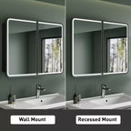 Armoire de toilette à LED avec miroir – Encastrable ou murale, anti-buée, intensité réglable, 3 modes d'éclairage