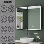 Armoire de toilette à LED avec miroir – Encastrable ou murale, anti-buée, intensité réglable, 3 modes d'éclairage