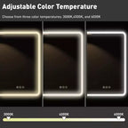 Armoire de toilette à LED avec miroir – Encastrable ou murale, anti-buée, intensité réglable, 3 modes d'éclairage