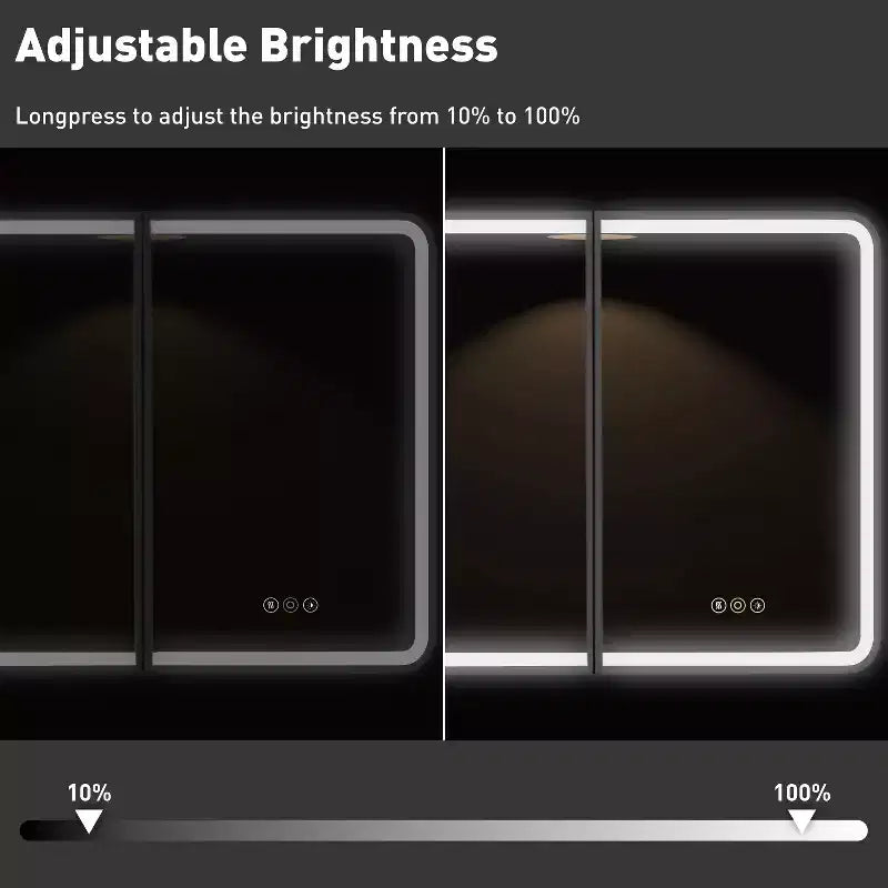 Armoire de toilette à LED avec miroir – Encastrable ou murale, anti-buée, intensité réglable, 3 modes d'éclairage