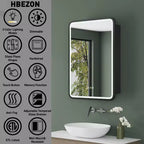 Armoire de toilette à LED avec miroir – Encastrable ou murale, anti-buée, intensité réglable, 3 modes d'éclairage