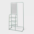 Metal Garment Rack with Mirror and Shelving - Brightroom
